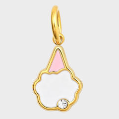 316L enamel Cute Unicorn Baking Cookie Fun Keychain stainless steel charm diy jewelry accessory