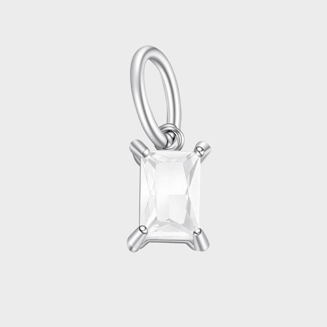 Stainless Steel Mixed Zircon Pendants Geometric Shape Gold and Silver Charms DIY Jewelry Accessories
