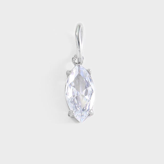 Stainless Steel Mixed Zircon Pendants Geometric Shape Gold and Silver Charms DIY Jewelry Accessories