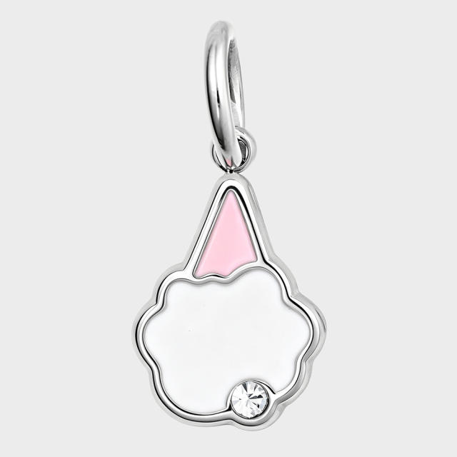 316L enamel Cute Unicorn Baking Cookie Fun Keychain stainless steel charm diy jewelry accessory