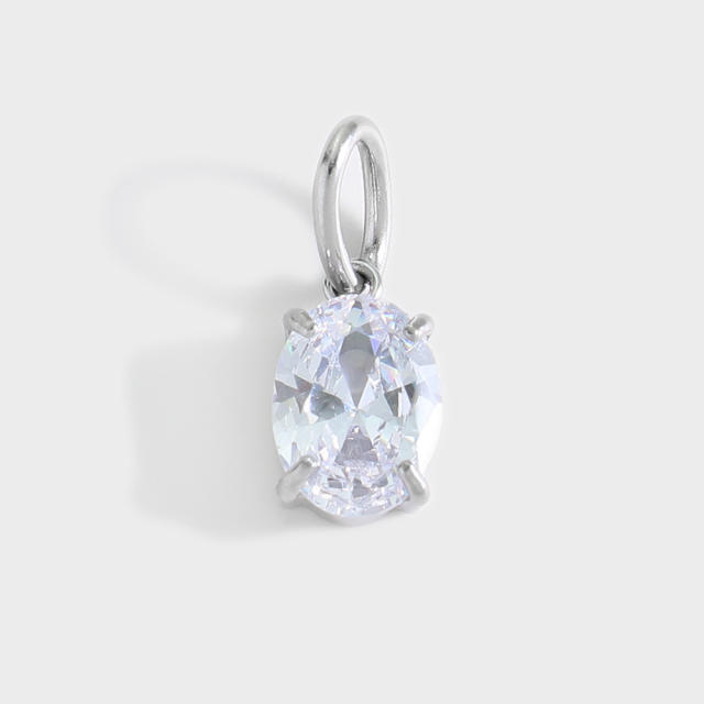 Stainless Steel Mixed Zircon Pendants Geometric Shape Gold and Silver Charms DIY Jewelry Accessories