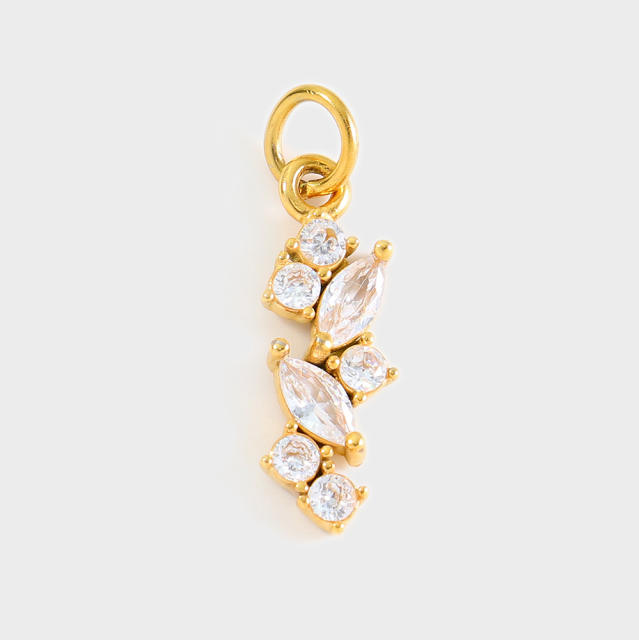 Stainless Steel Mixed Zircon Pendants Geometric Shape Gold and Silver Charms DIY Jewelry Accessories