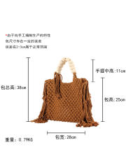 New Cotton Rope Hand-Woven Handbag for Seaside Vacation