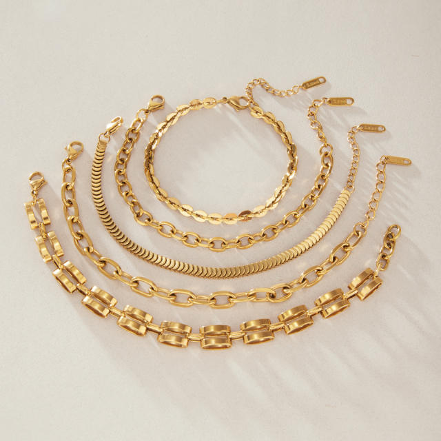 Basic thick chain stainless steel bracelet chain bracelet diy jewelry accessory