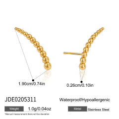 Simple smile face wing design stainless steel earrings