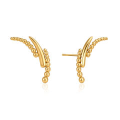 Simple smile face wing design stainless steel earrings