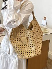 Unique Hollow-Out Woven Tote Bag 2026 New Model Shoulder Underarm Bag