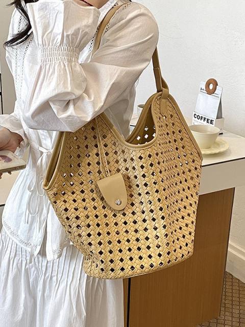 Unique Hollow-Out Woven Tote Bag 2026 New Model Shoulder Underarm Bag