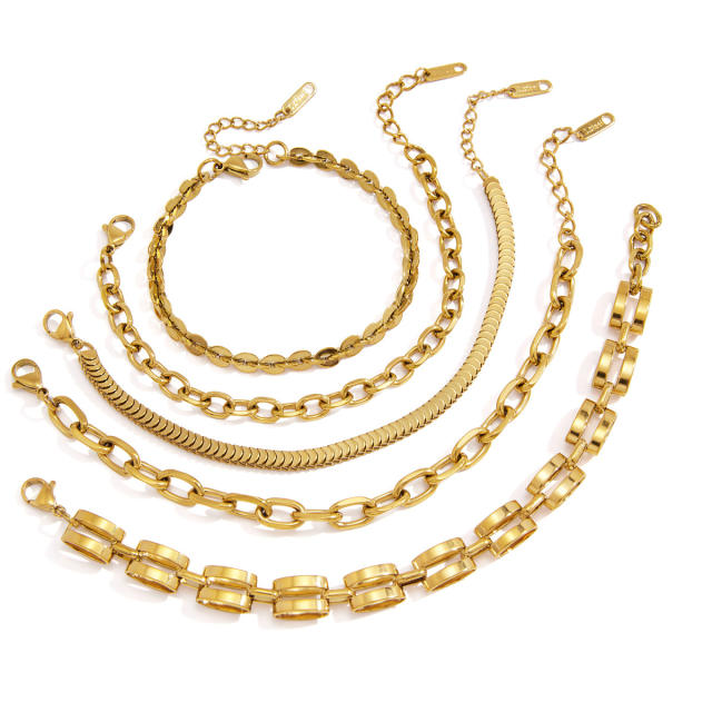 Basic thick chain stainless steel bracelet chain bracelet diy jewelry accessory