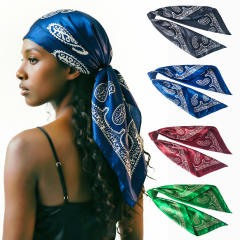 90cm classic paisley pattern square satin scarf headscarf