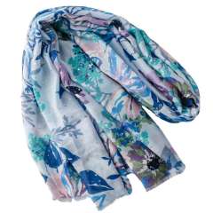Summer fresh green red color flower pattern scarf shawl