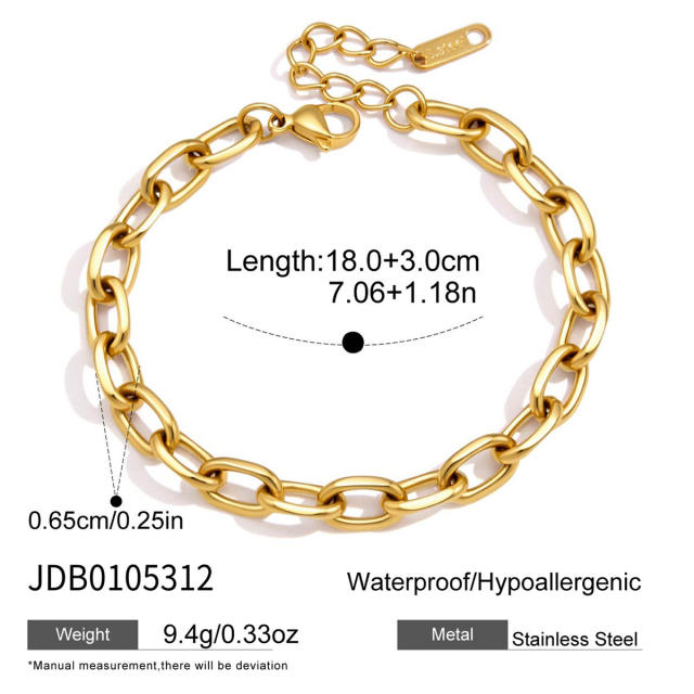 Basic thick chain stainless steel bracelet chain bracelet diy jewelry accessory