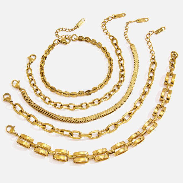Basic thick chain stainless steel bracelet chain bracelet diy jewelry accessory