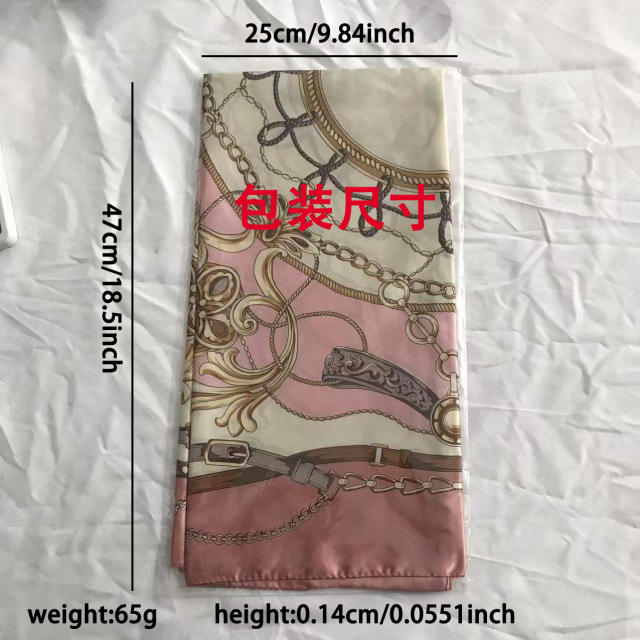 New Style Retro Pattern Printed imitation Scarf 90*90cm Satin Square Scarf Casual Headscarf