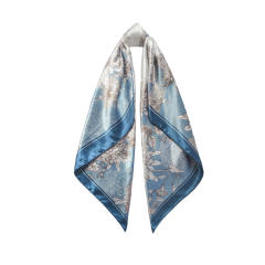90cm vintage flower pattern square satin scarf headscarf