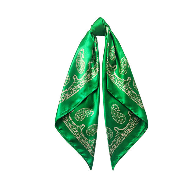 90cm classic paisley pattern square satin scarf headscarf