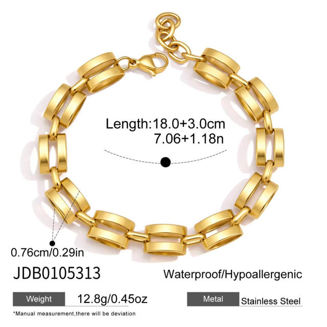 Basic thick chain stainless steel bracelet chain bracelet diy jewelry accessory