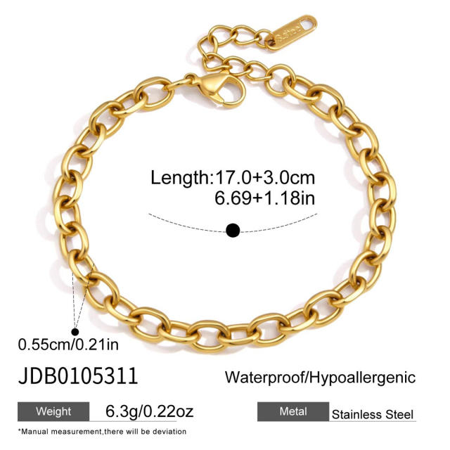 Basic thick chain stainless steel bracelet chain bracelet diy jewelry accessory