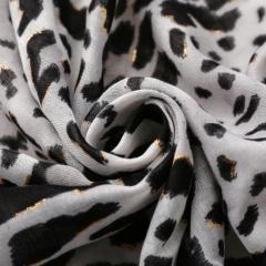 Classic black white leopard grain pattern women scarf