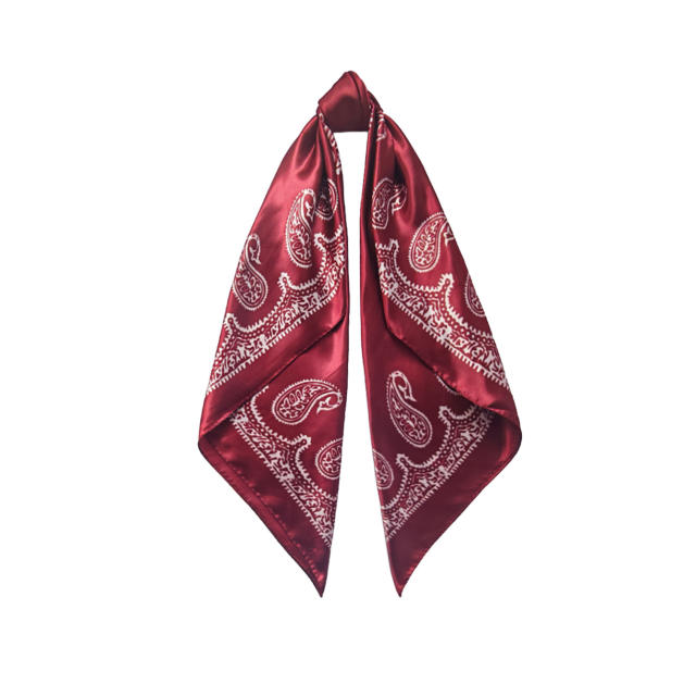 90cm classic paisley pattern square satin scarf headscarf