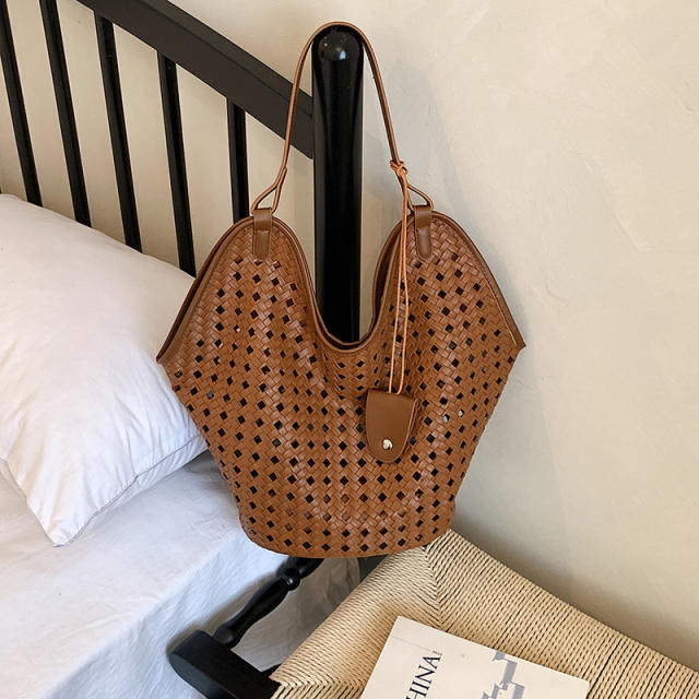 Unique Hollow-Out Woven Tote Bag 2026 New Model Shoulder Underarm Bag