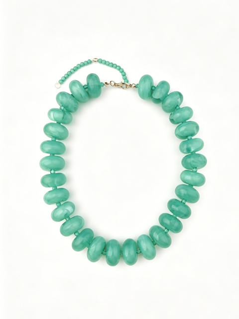 New Acrylic Color Smudged Beaded Necklace Dopamine Accessories Fashionista Casual Necklace