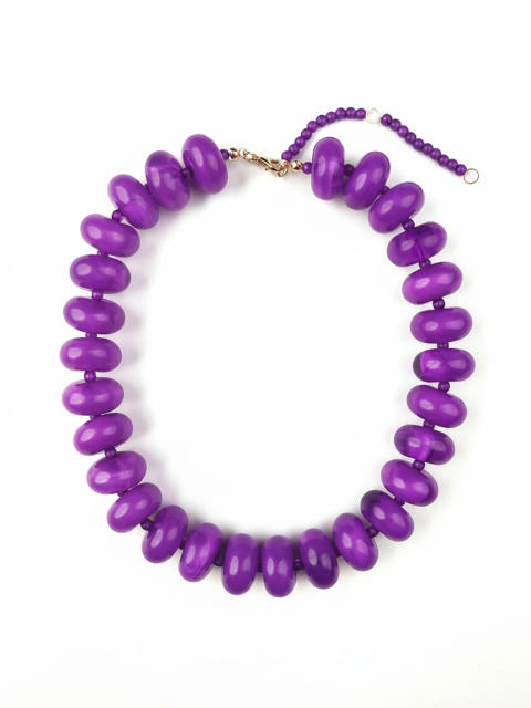 New Acrylic Color Smudged Beaded Necklace Dopamine Accessories Fashionista Casual Necklace