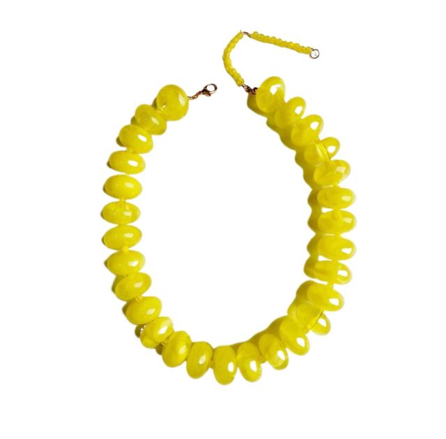 New Acrylic Color Smudged Beaded Necklace Dopamine Accessories Fashionista Casual Necklace