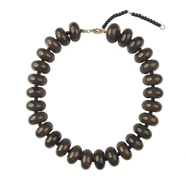 New Acrylic Color Smudged Beaded Necklace Dopamine Accessories Fashionista Casual Necklace