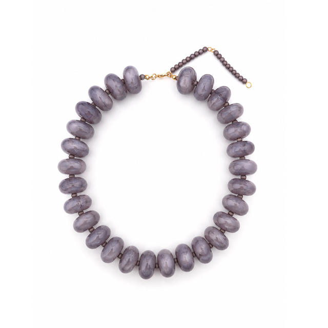 New Acrylic Color Smudged Beaded Necklace Dopamine Accessories Fashionista Casual Necklace