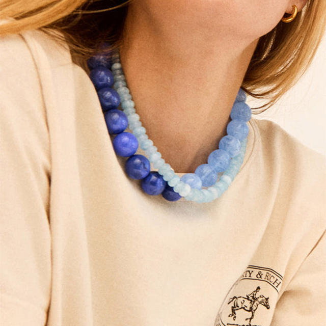 Popular Bohemian Colorful Acrylic Bead Single-Layer Beaded Necklace Exaggerated bead necklace