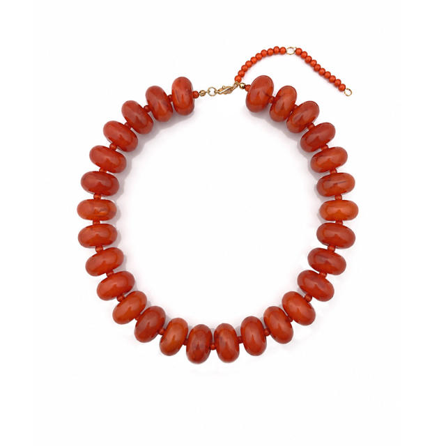 New Acrylic Color Smudged Beaded Necklace Dopamine Accessories Fashionista Casual Necklace