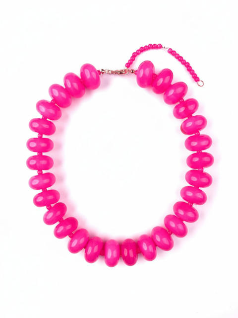 New Acrylic Color Smudged Beaded Necklace Dopamine Accessories Fashionista Casual Necklace