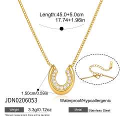 Dainty diamond heart LOVE letter stainless steel necklace stackable necklace