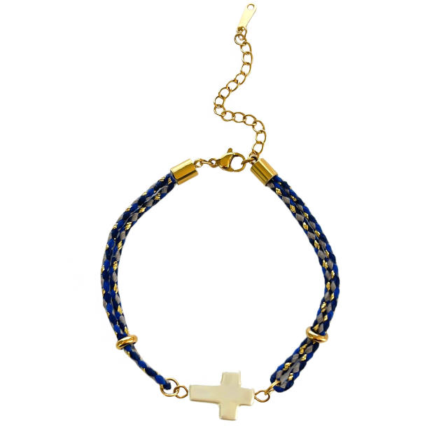 Fashionable Design Summer Dopamine Colorful Bracelet Ceramic Strawberry Cross Insect Pendant Women's Bracelet