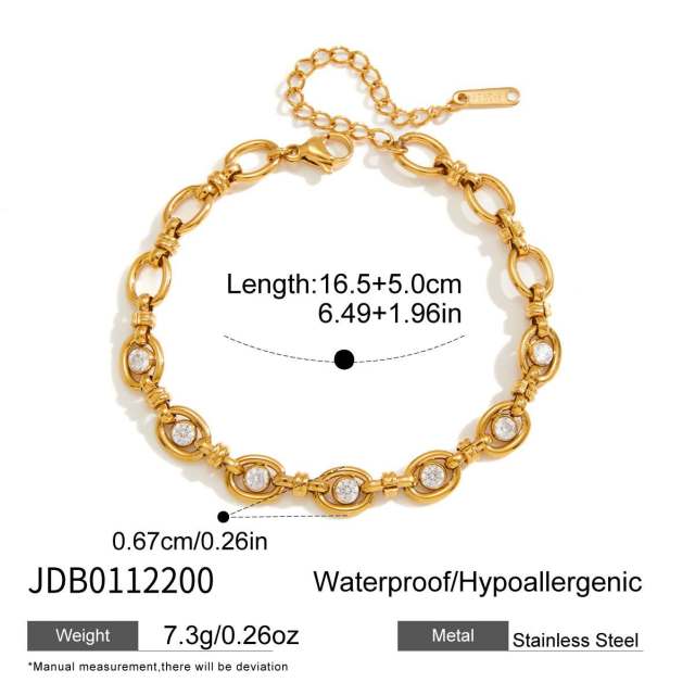 Elegant Zircon Handmade Chain Tassel Long Earrings stainless steel bracelet earrings set