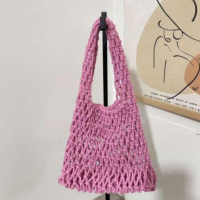 Candy-Colored Straw Bag Mini Handbag Korean Style Ins Wrist Woven Bag Small Bag