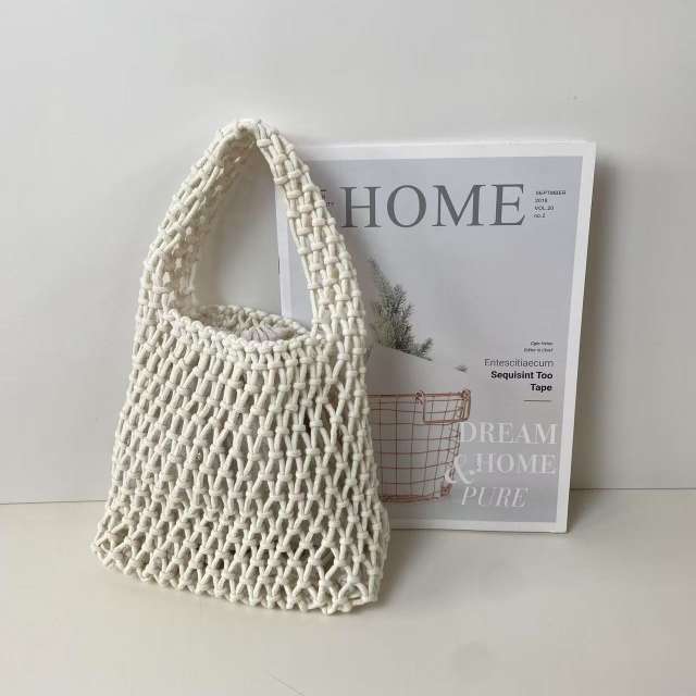 Candy-Colored Straw Bag Mini Handbag Korean Style Ins Wrist Woven Bag Small Bag