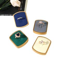 Microfiber Velvet One-Ring Stand Metal Jewelry Stand Jewelry Store Display