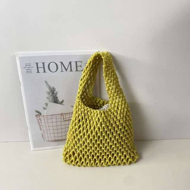 Candy-Colored Straw Bag Mini Handbag Korean Style Ins Wrist Woven Bag Small Bag