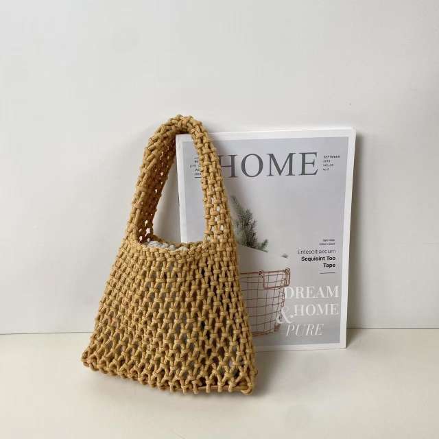 Candy-Colored Straw Bag Mini Handbag Korean Style Ins Wrist Woven Bag Small Bag