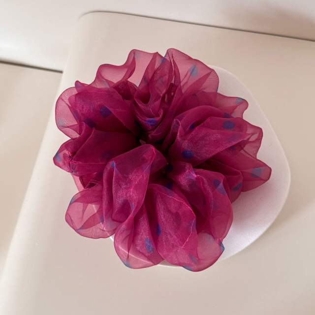 Summer super large polka dots mesh scrunchies for women