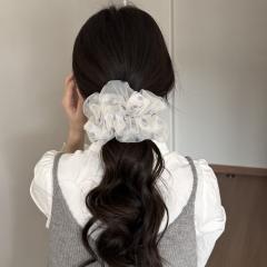Summer super large polka dots mesh scrunchies for women