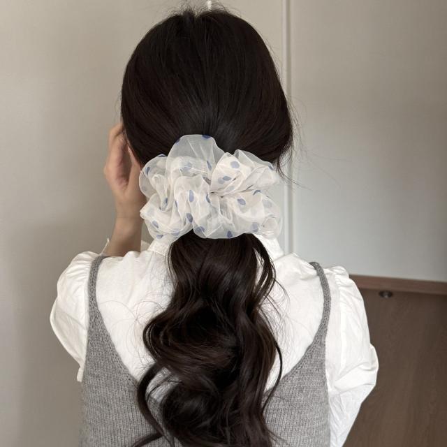 Summer super large polka dots mesh scrunchies for women
