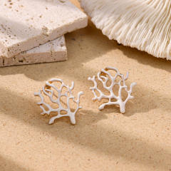 Stereo color enamel flower camellia flower earrings for women big earrings