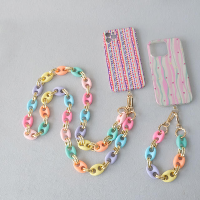 Fashionable Pig Nose Candy-Colored Phone Chain Multicolor Mixed Resin Chain Acrylic Bag Chain Single Shoulder Crossbody Chain