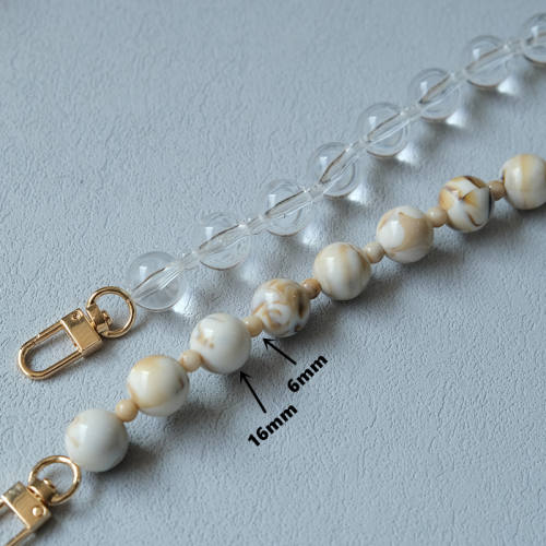 Acrylic bead chain candy color accessories shoulder strap crossbody lanyard bag with resin long chain