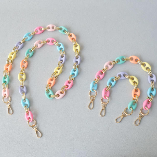 Fashionable Pig Nose Candy-Colored Phone Chain Multicolor Mixed Resin Chain Acrylic Bag Chain Single Shoulder Crossbody Chain