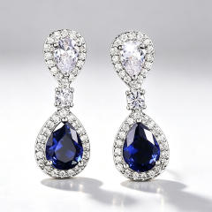 Elegant sapphire drop earrings for women
