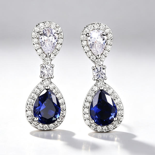 Elegant sapphire drop earrings for women